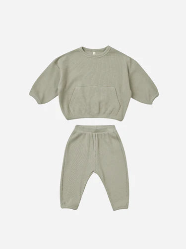 Waffle Slouch Set || Sage