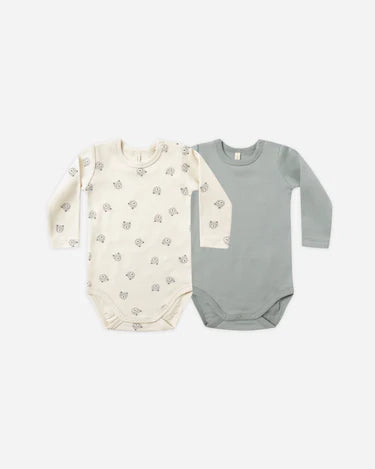 Jersey Bodysuit, 2 Pack || Bears, Steel Blue