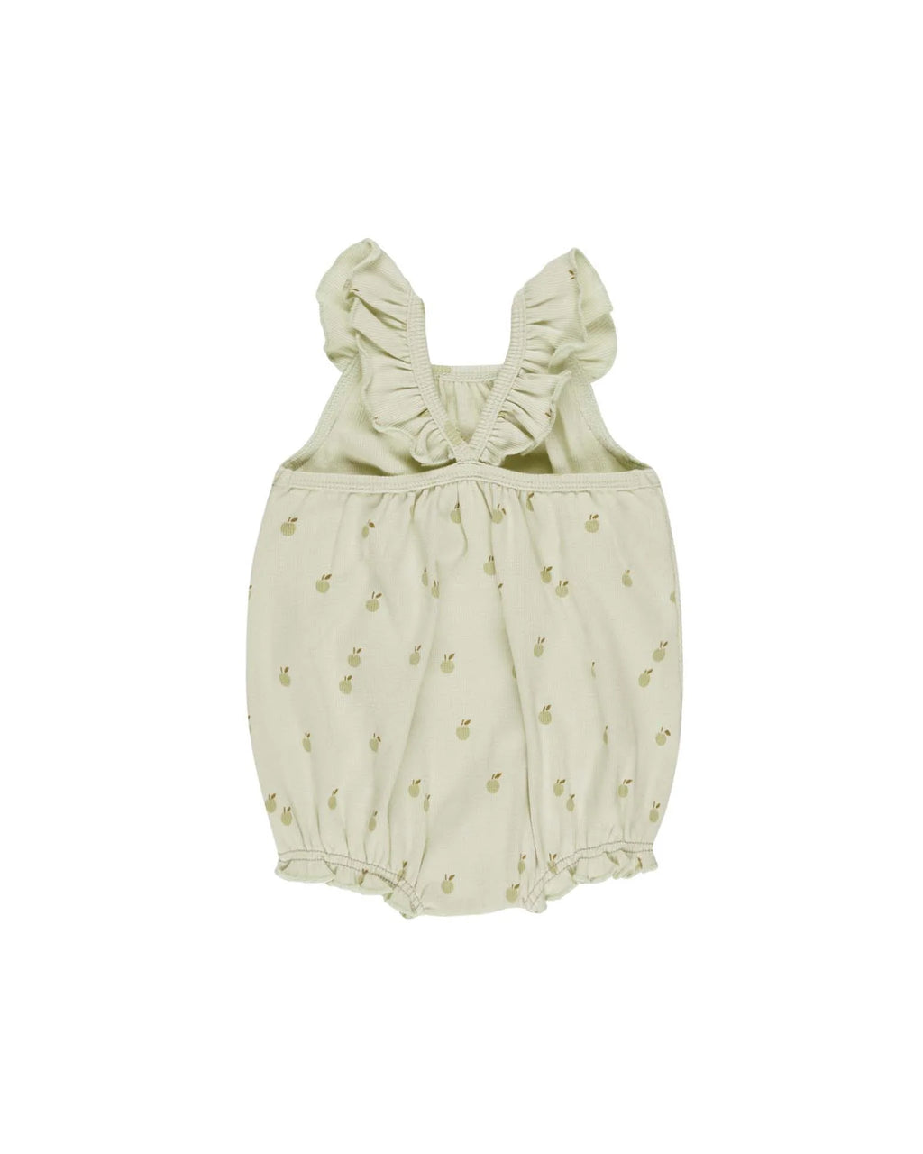 RIBBED RUFFLE ROMPER || APPLES
