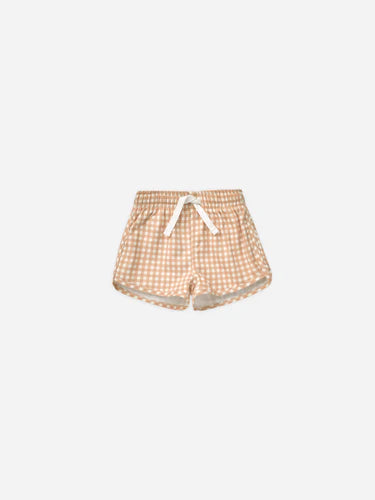 Boys Swim Short || Melon Gingham