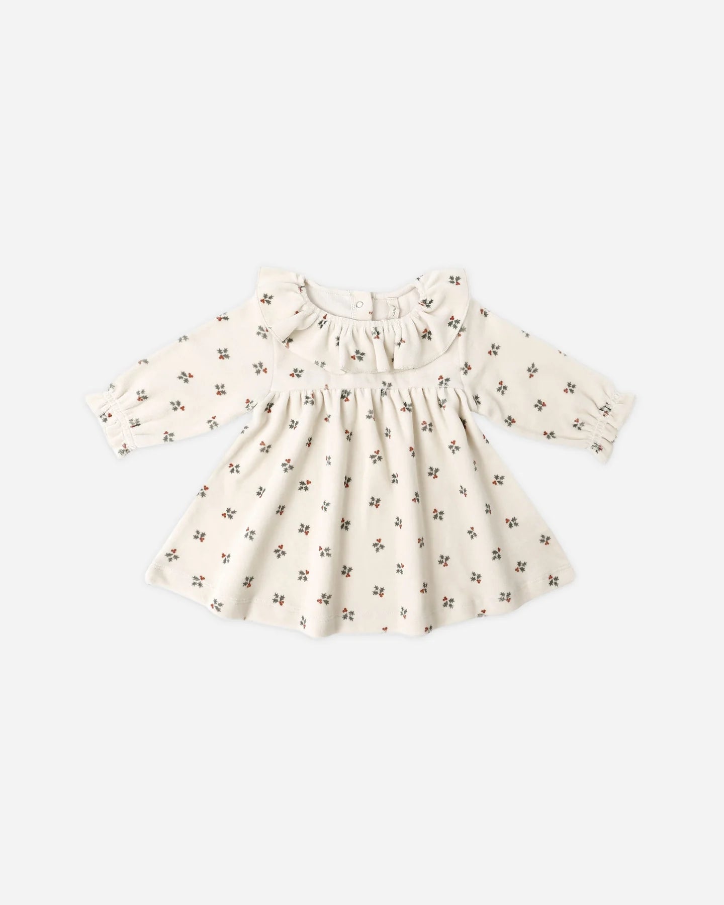 Velvet baby dress || holly berry