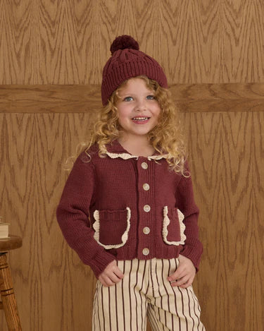 Collared Cardigan || Burgundy