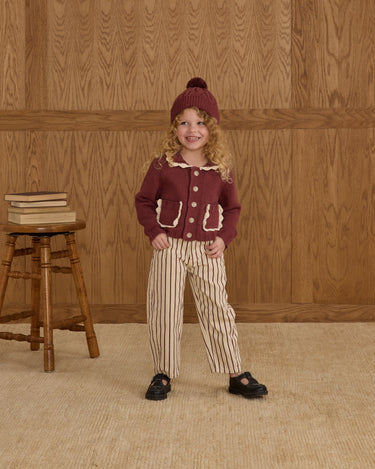 Collared Cardigan || Burgundy