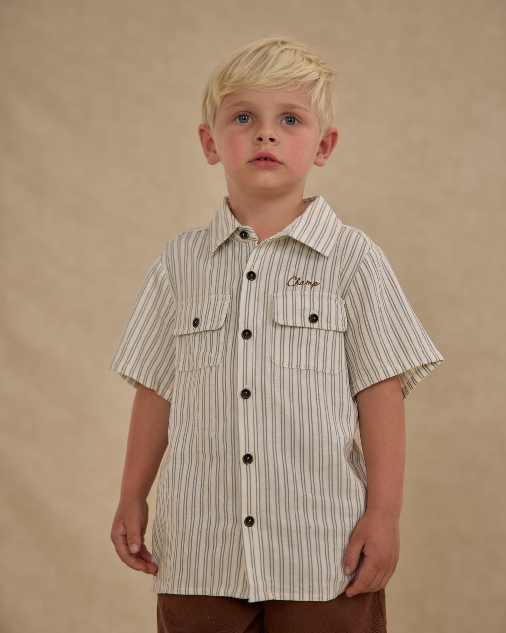 Collared Shirt || Railroad Stripe
