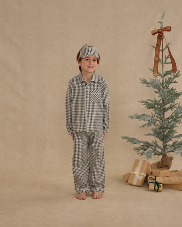 Long Sleeve Pajamas || Evergreen Gingham