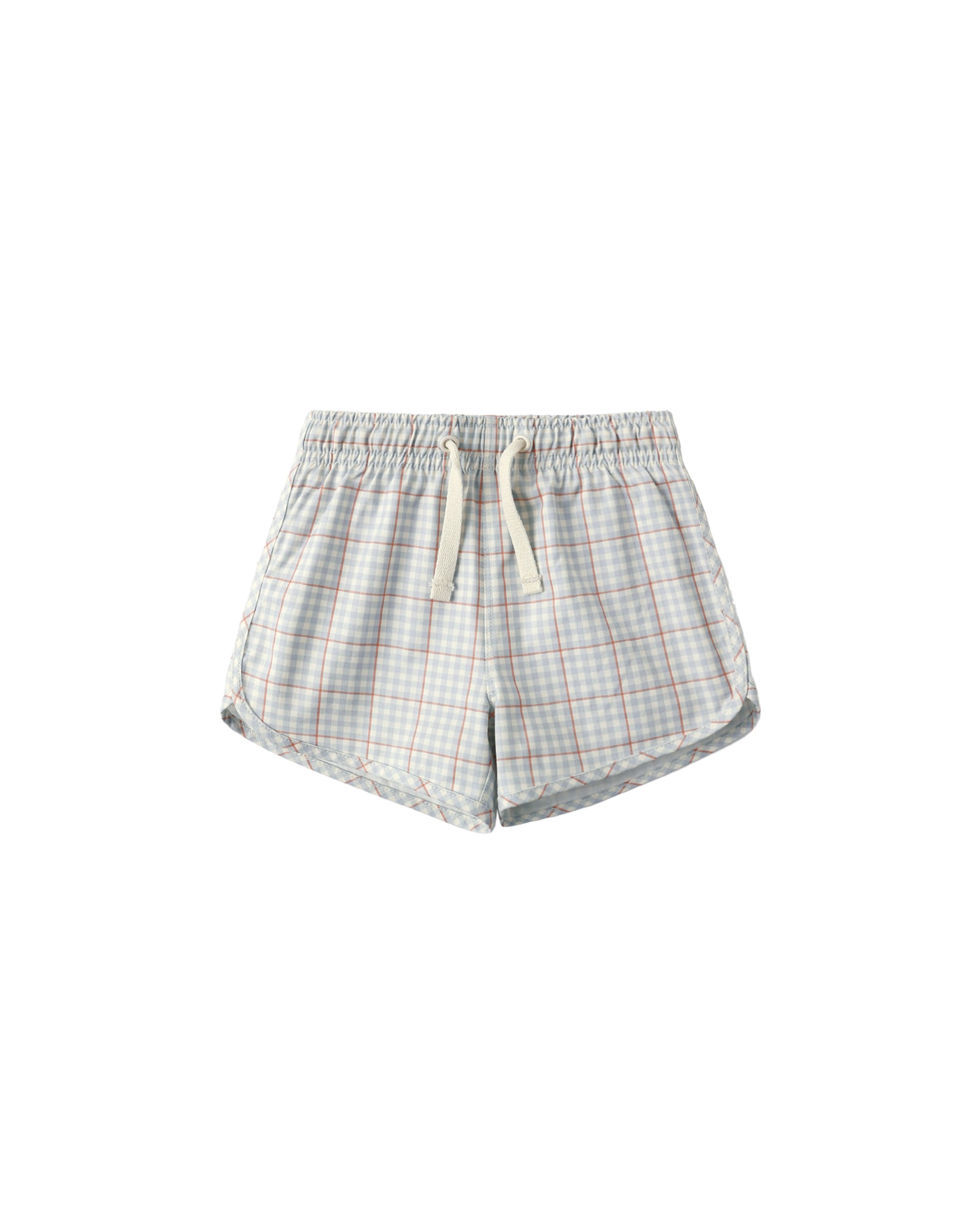 SWIM TRUNK LIGHT BLUE PLAID