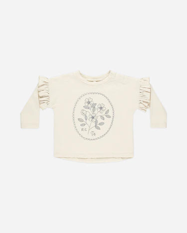 Long-sleeved ruffled tee || Wildflowers