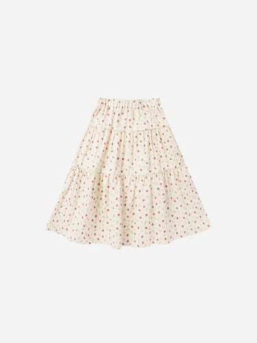Tiered Midi Skirt || Strawberry Field