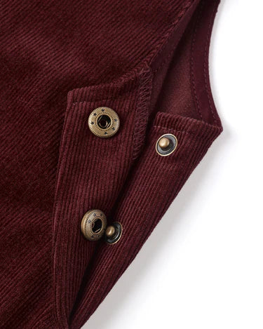 Odette Overall Dress + Scallop Tee || Burgundy