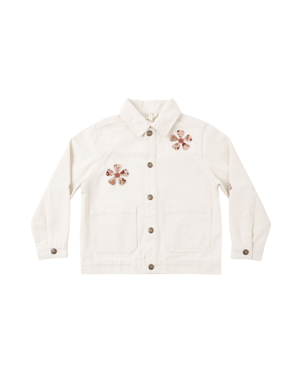 Denim Chore Coat Daisy Patches