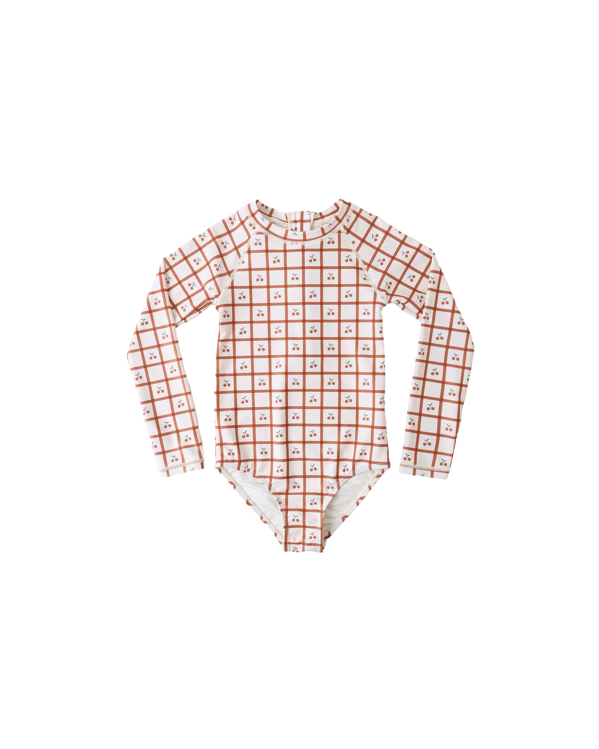 DELPHINE RASHGUARD ONE-PIECE CHERRY CHECK