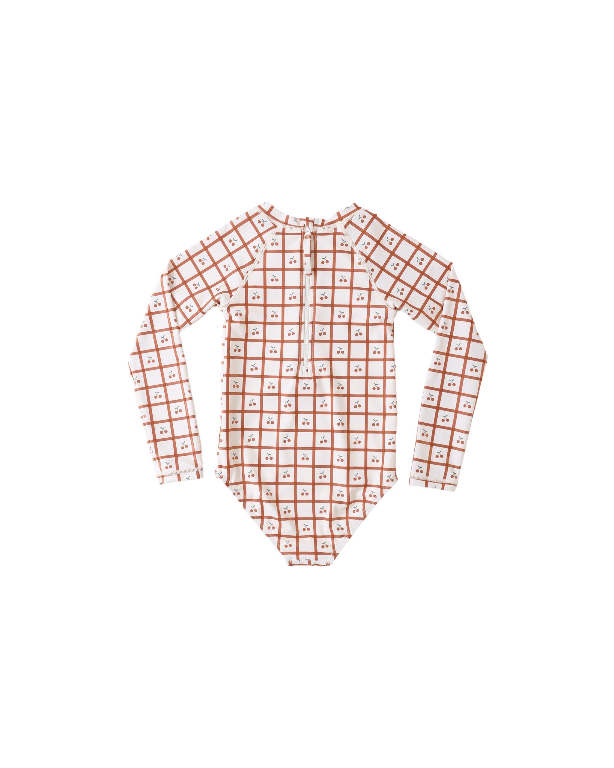DELPHINE RASHGUARD ONE-PIECE CHERRY CHECK