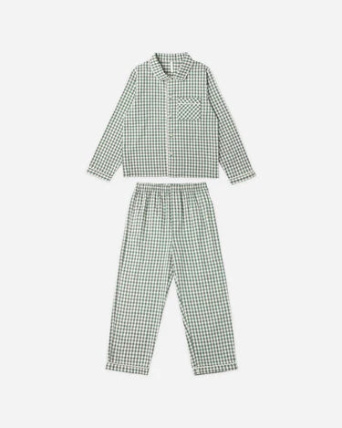 Long Sleeve Pajamas || Evergreen Gingham