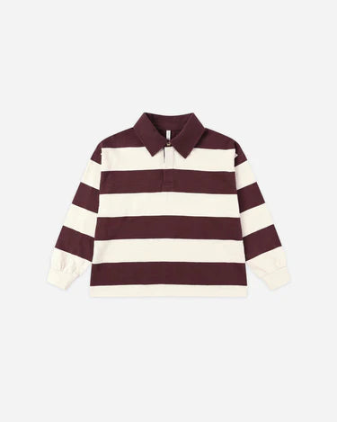 Rugby Polo || Burgundy Stripe