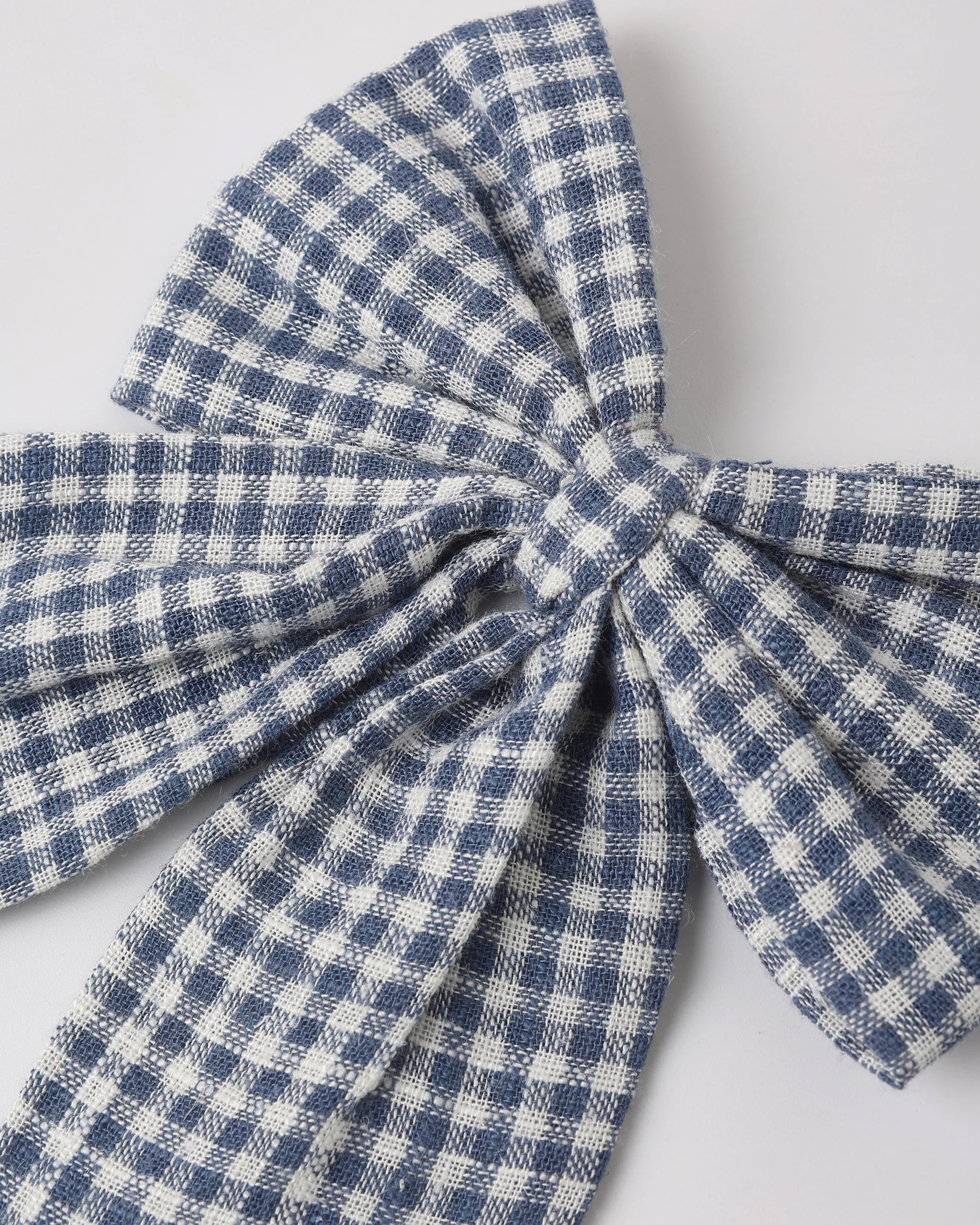 OVERSIZED BOW || MARINE GINGHAM