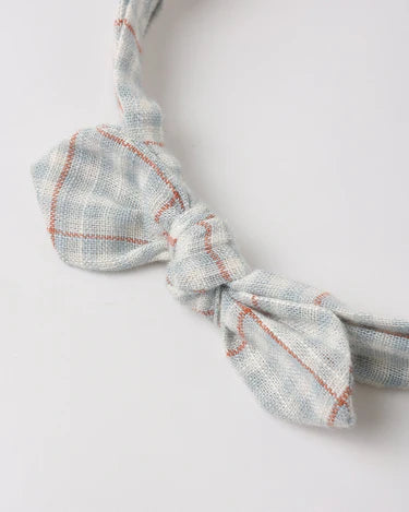 BABY BOW HEADBAND LIGHT BLUE PLAID