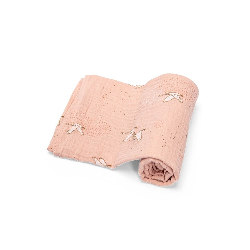 Set 3 muselinas (rosa/crema/flores) Moulin Roty