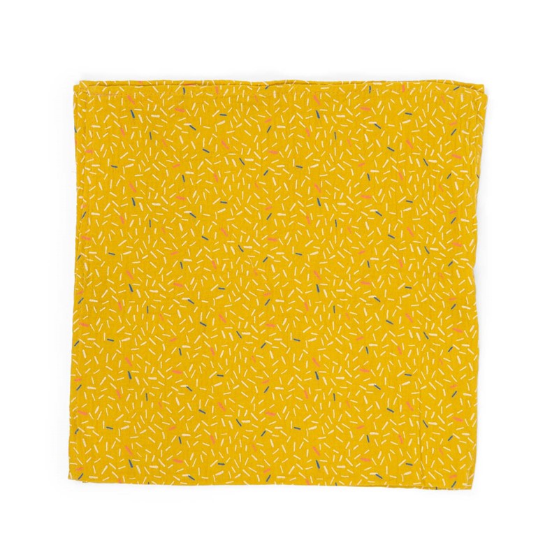 Juego de 3 muselinas (azul/amarillo/perros azules)