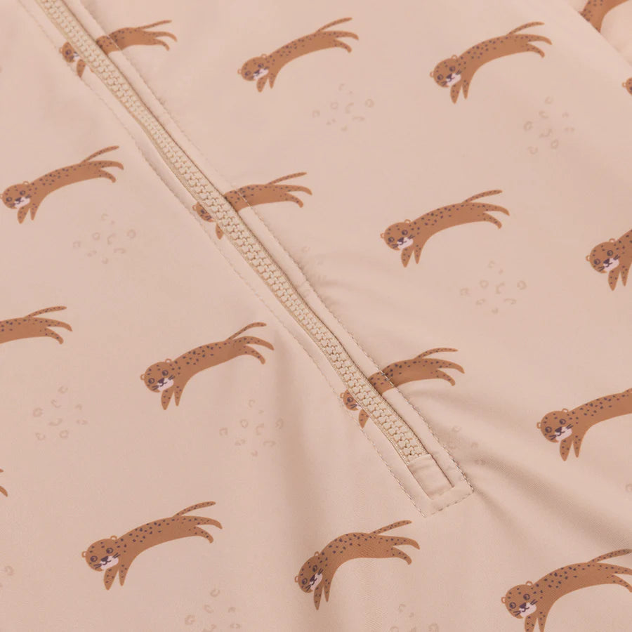 Roamer | UV beige swimsuit with long sleeves for girls