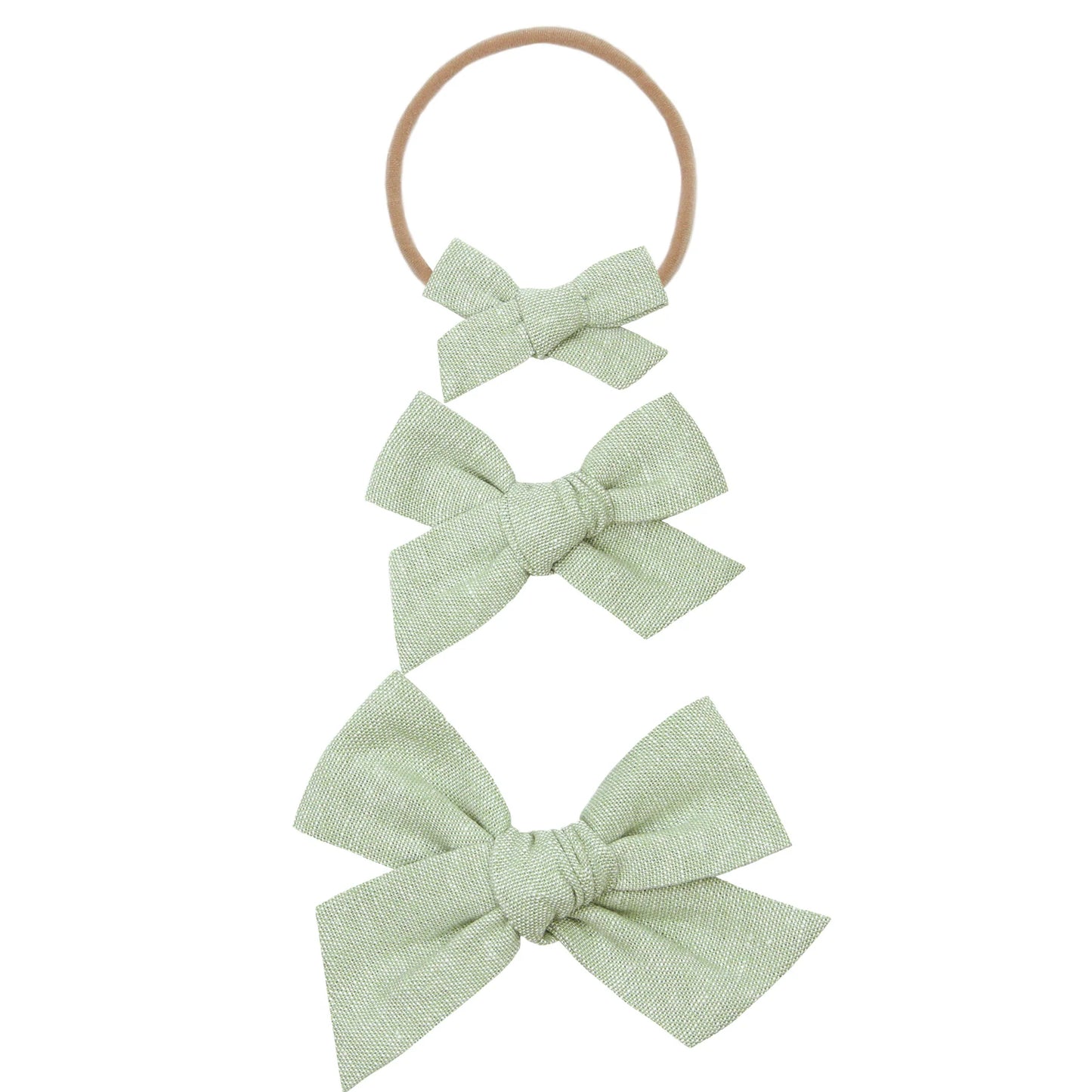 LINEN BOW - SAGE HEADBAND