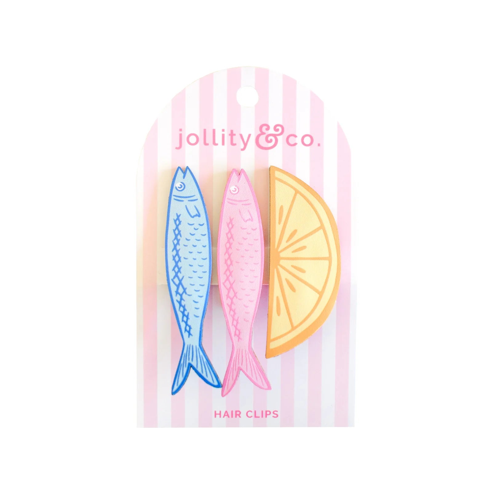 Lemon and Sardines Vegan Leather Hair Clip Set