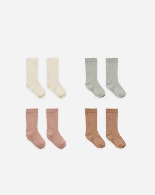 Socks. Set of 4 - Ivory, Pistachio, Lilac, Clay