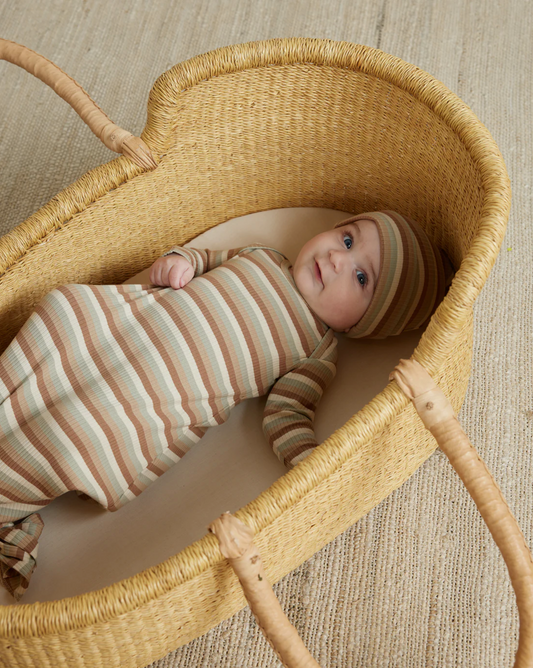 Knotted Baby Gown & Pant Set - Summer Stripe