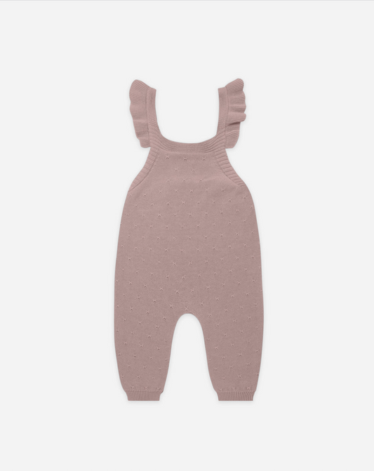 Pointelle Knit Overalls - Lilac