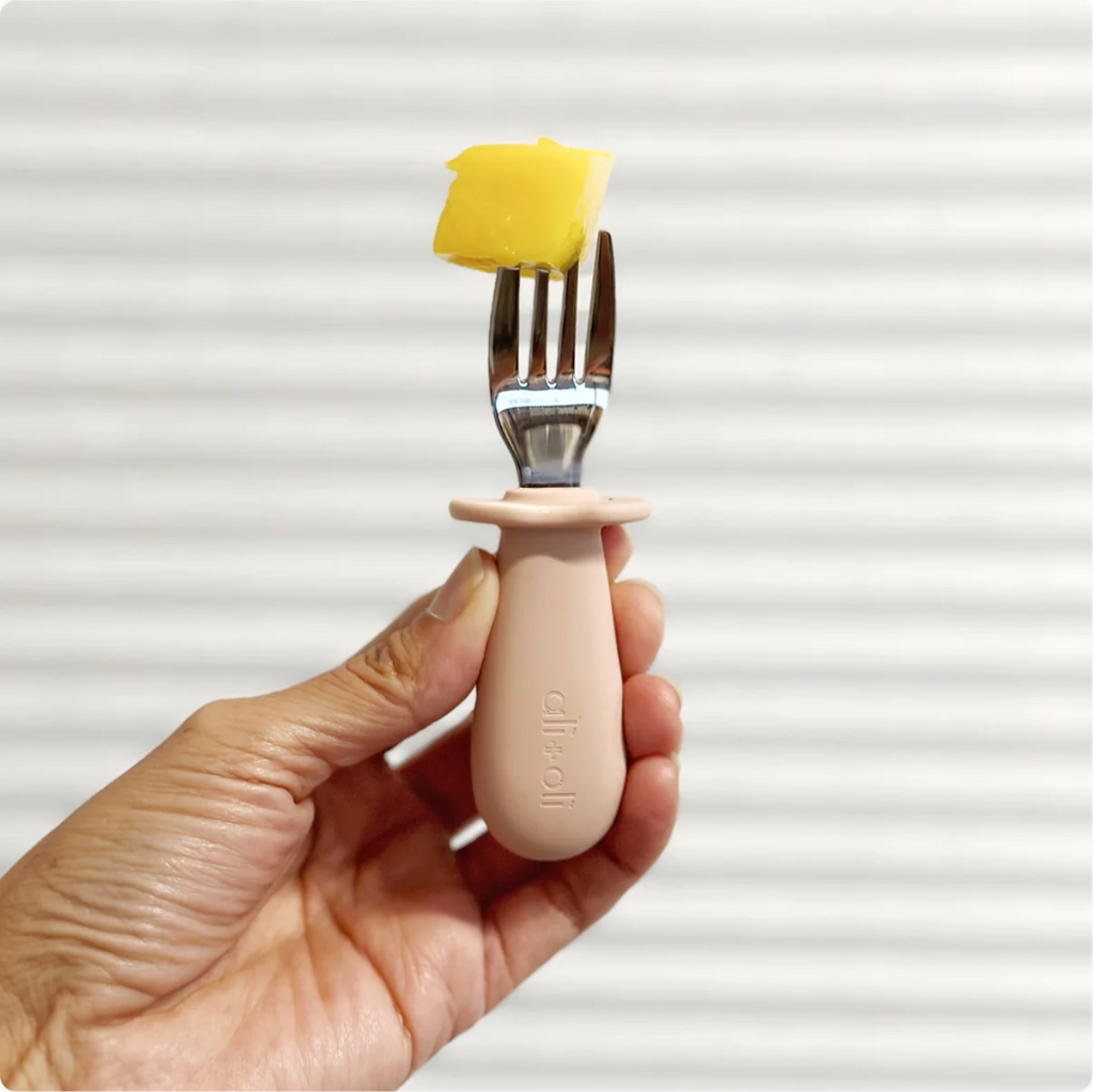 Ali+Oli Spoon & Fork Learning Set for Toddlers (Powder Pink) 6m+