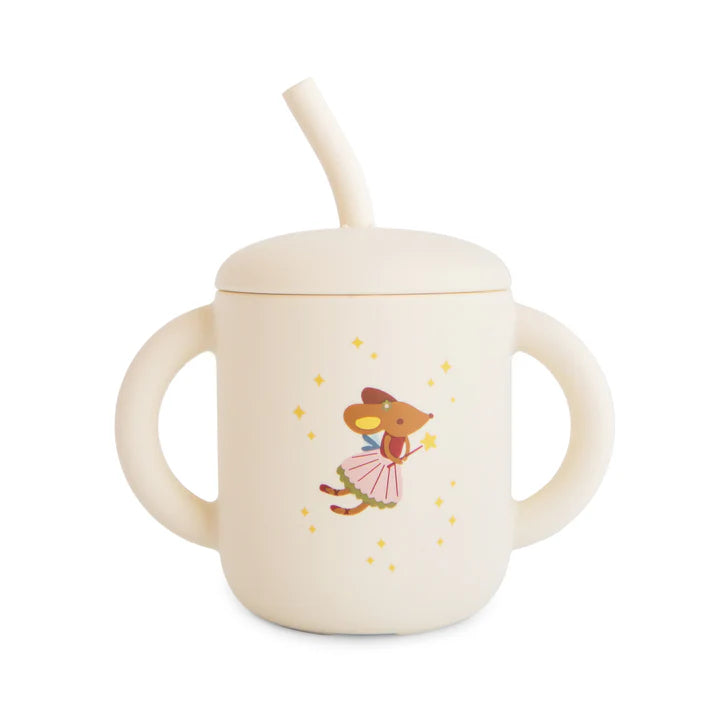 Silicone Training Cup + Straw Fairy Mice