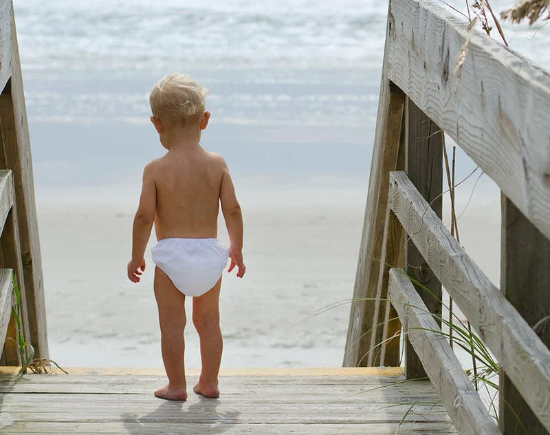 Eco snap swim diaper  - White