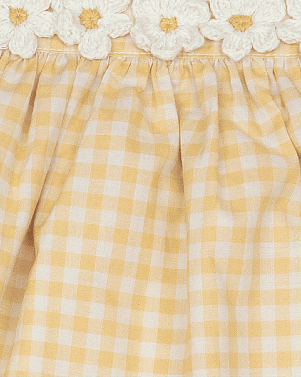 Crochet Daisy set Yellow Gingham
