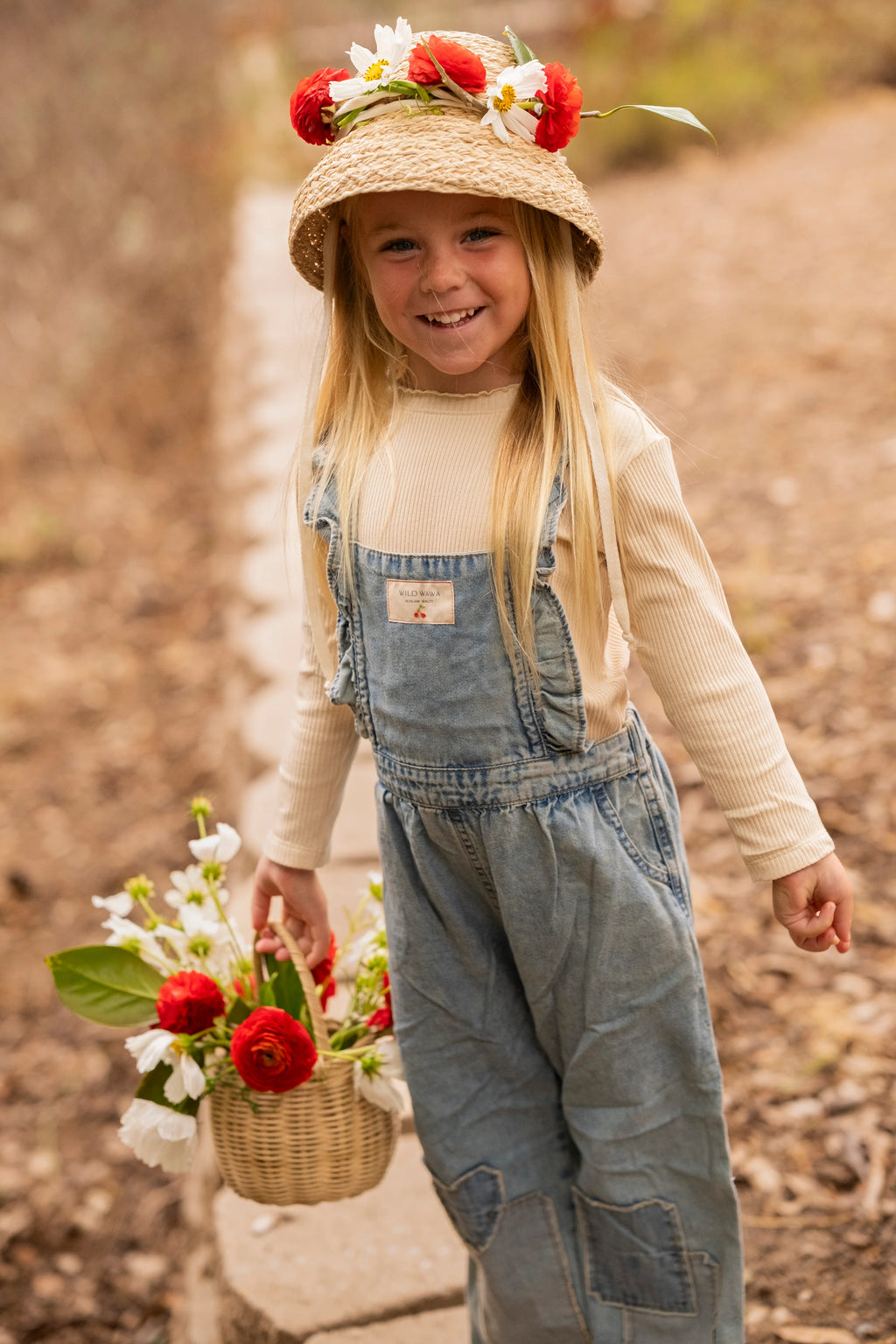 Ribbed Turtleneck - Natural/Denim