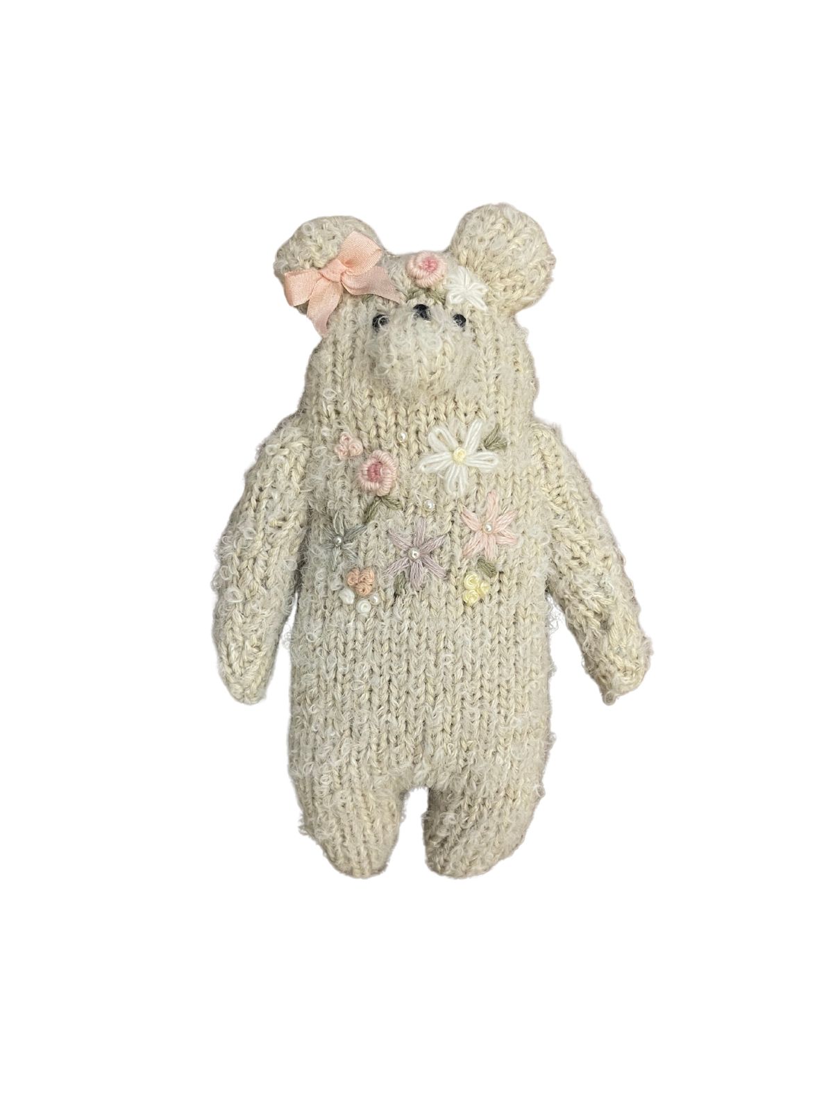 HAND EMBROIDERED FLOWER BEAR