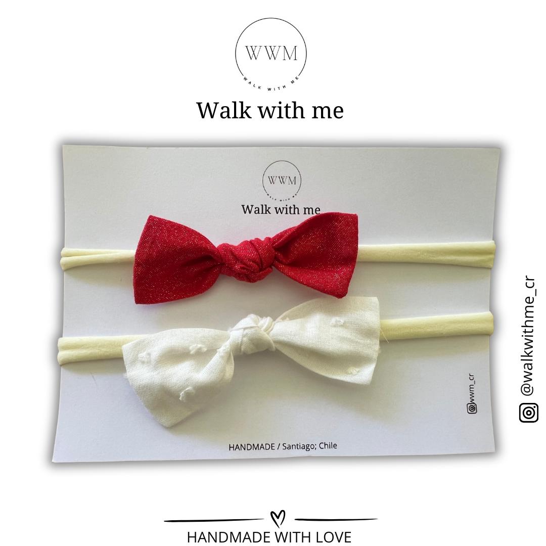 Set de 2 vinchas Roja y blanca