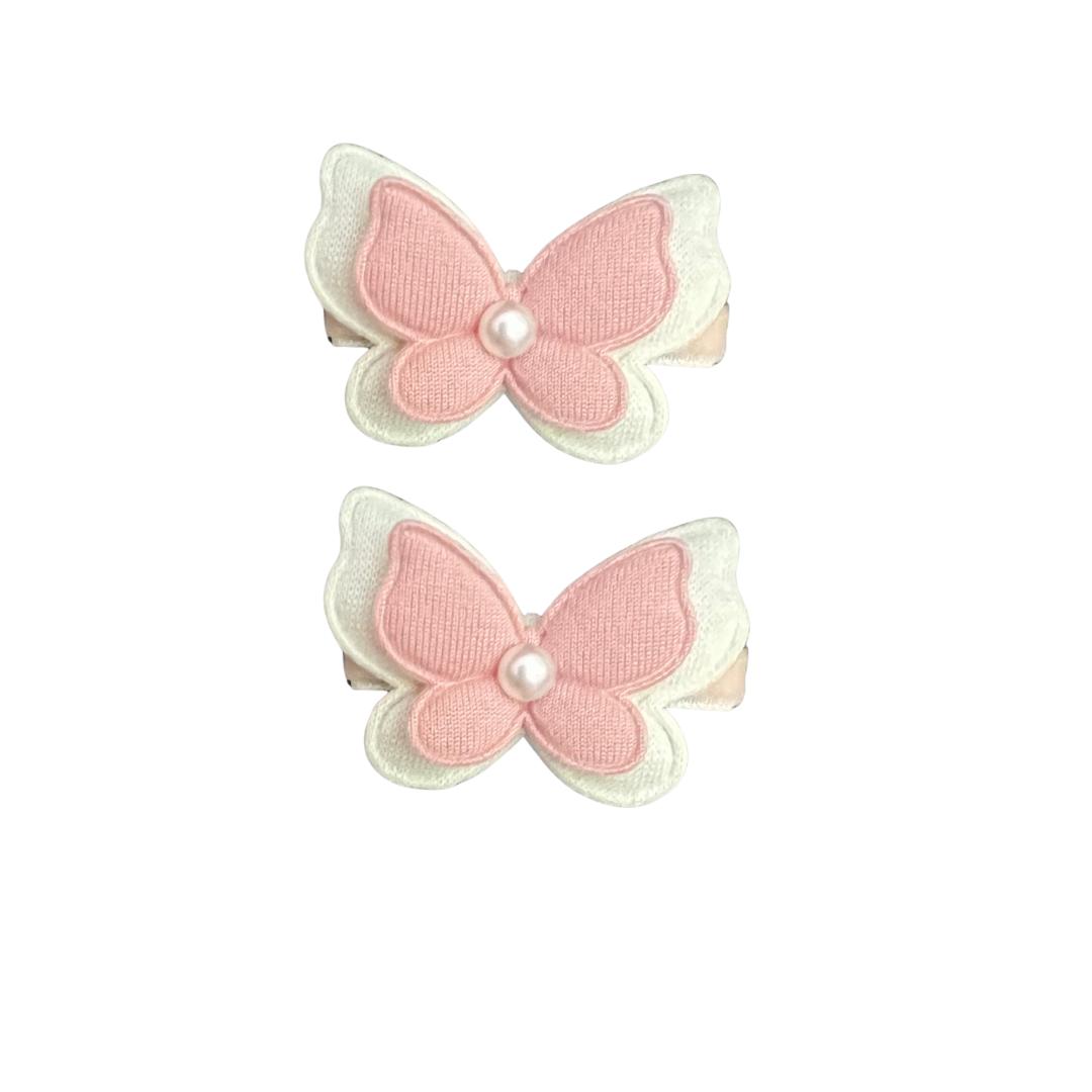 Mariposa crema y Rosa