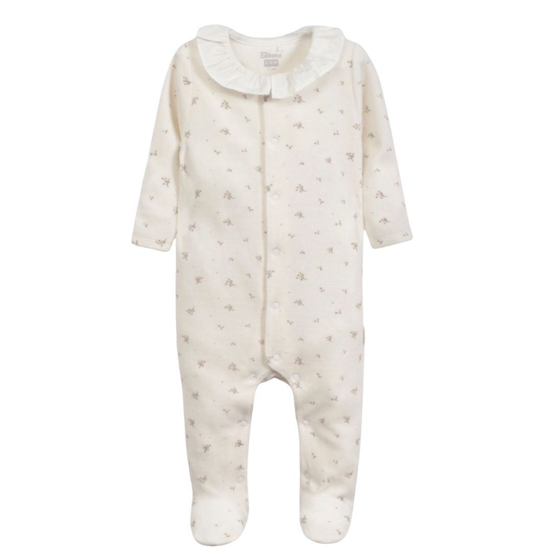 Pijama Plush Flores Blanco