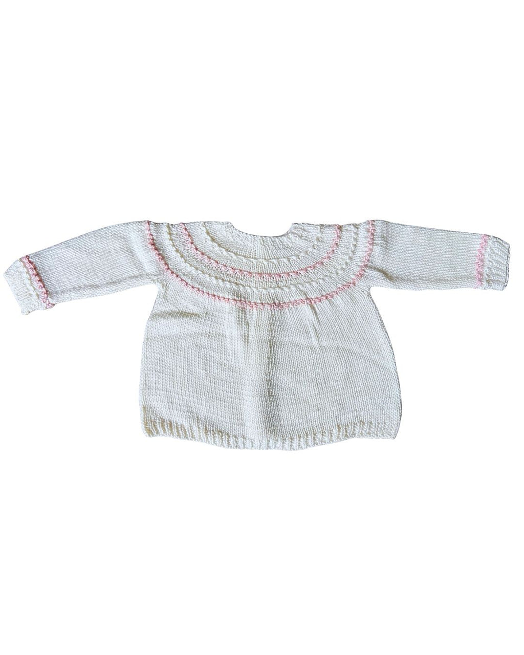 Sueter tejida bordado rosado