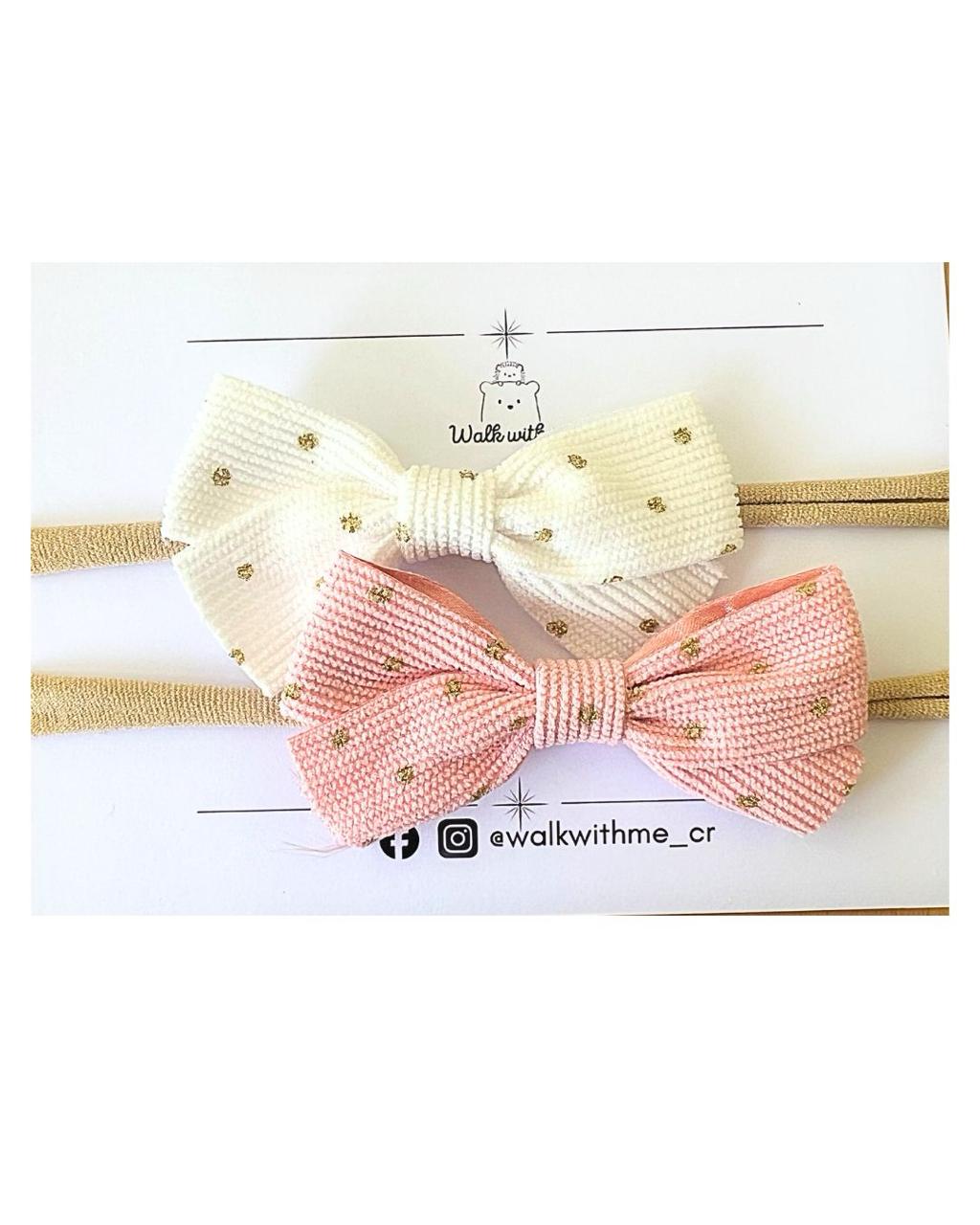 Set de vinchas blanca- rosa
