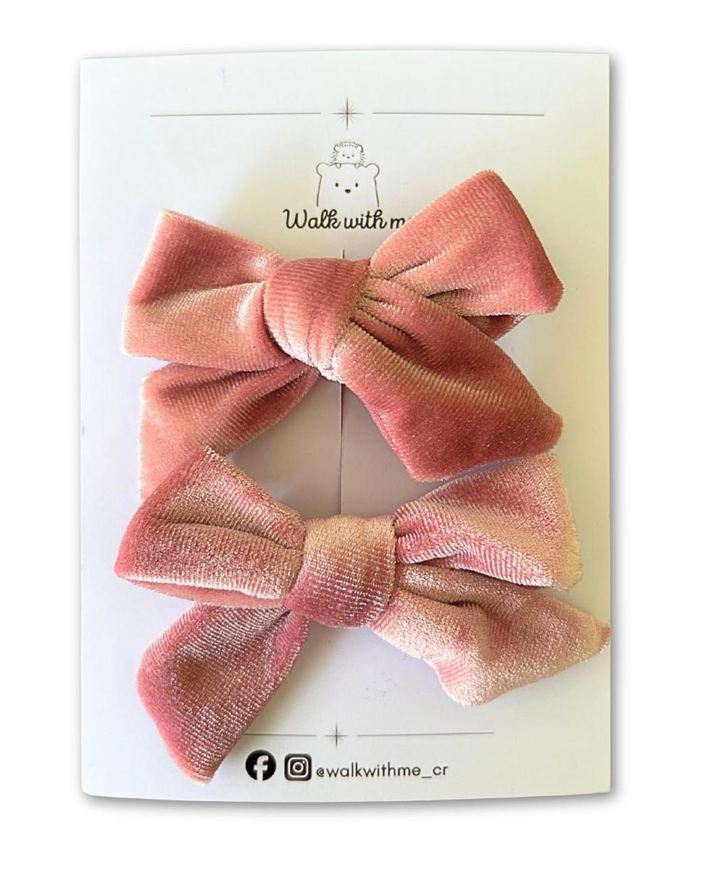 Set de prensas terciopelo rosado