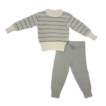 Ethan 2 piece set - Moss Marle+ Leon Jumper - Harvest Stripe Moss/Cassava