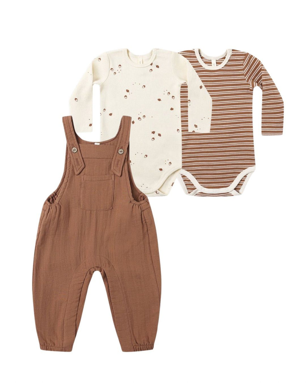 Baby Overall + 2 Pack of Bodysuits Set|| Cedar