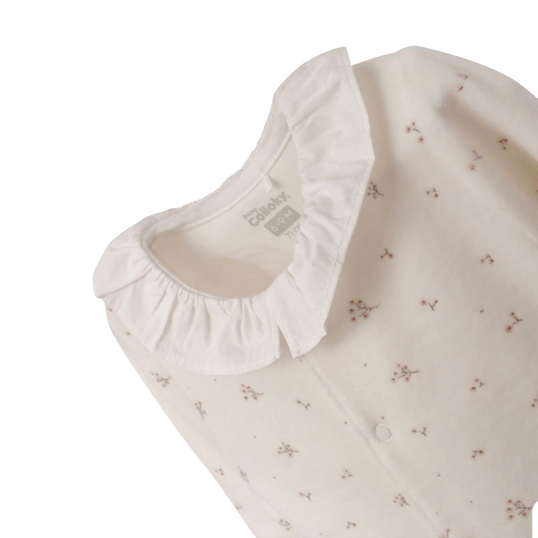 Pijama Plush Flores Blanco