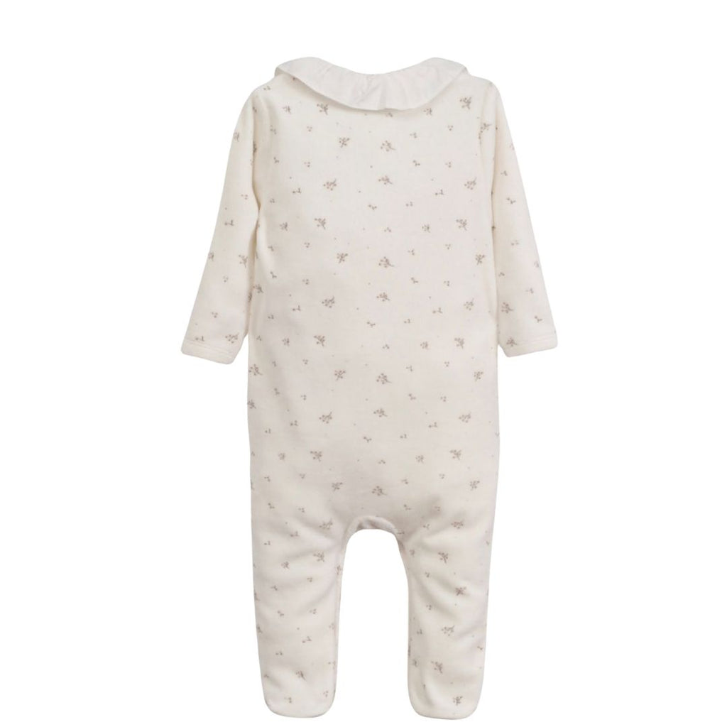 Pijama Plush Flores Blanco
