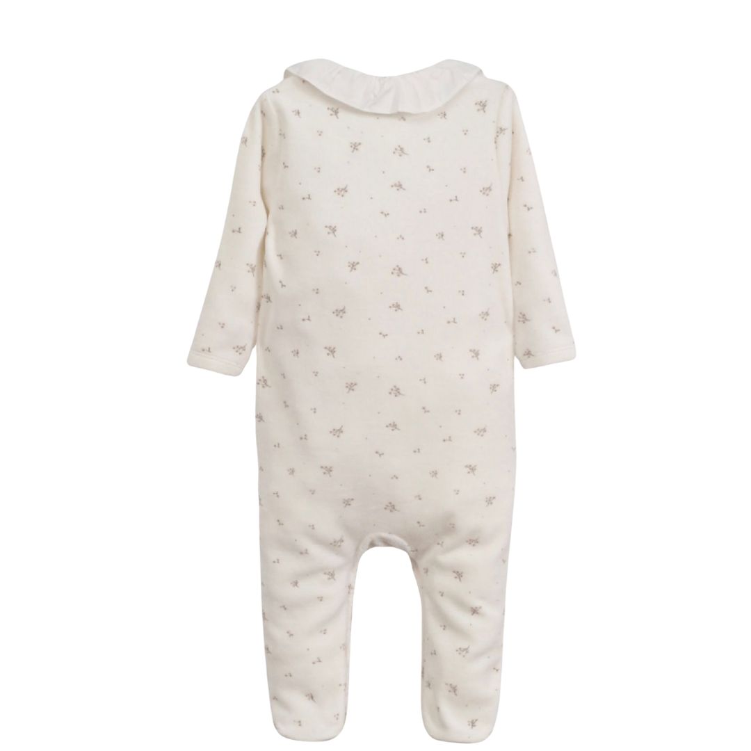 Pijama Plush Flores Blanco