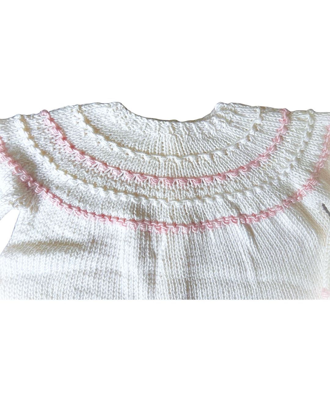 Sueter tejida bordado rosado