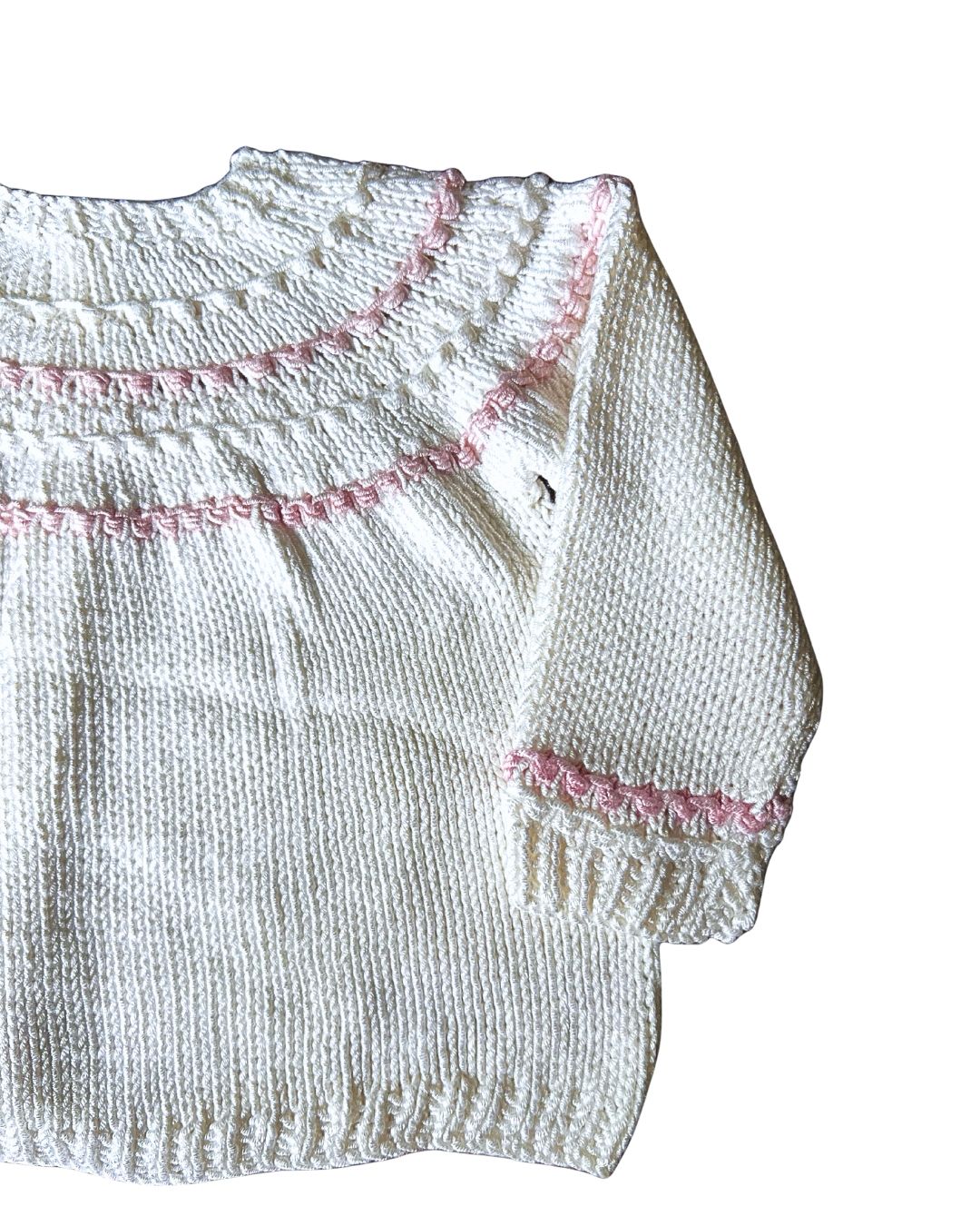 Sueter tejida bordado rosado