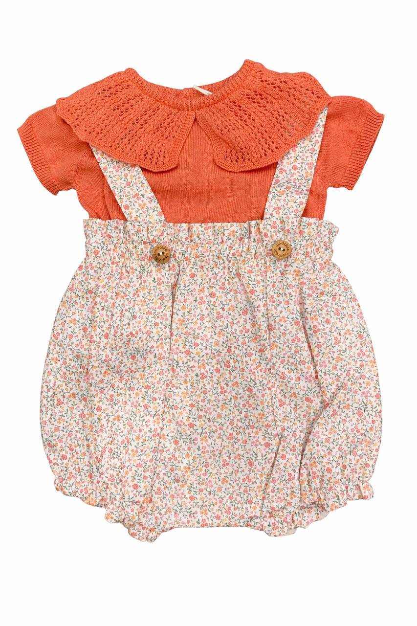 Short-sleeved sweater + Shoulder straps shortie | A GRACEFUL SUMMER