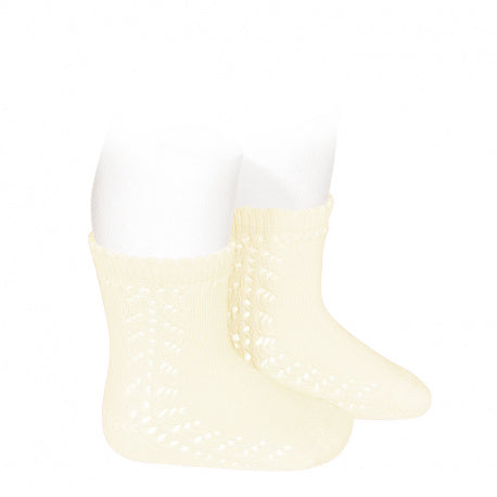 Warm cotton baby side openwork socks