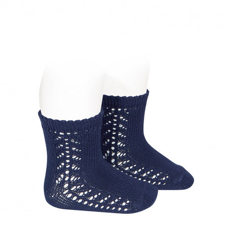 Warm cotton baby side openwork socks